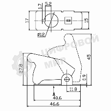 Защитная крышка для тумблеров Rexant типа KN и ASW черная