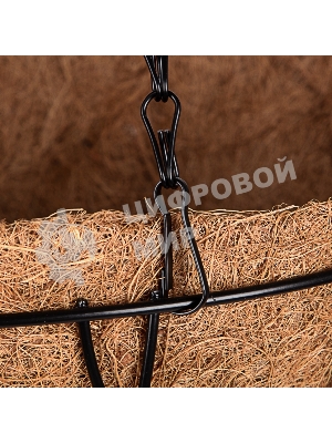 Кашпо подвесное Palisad с вкладышем из коковиты, полукруглое, диаметр 30 см