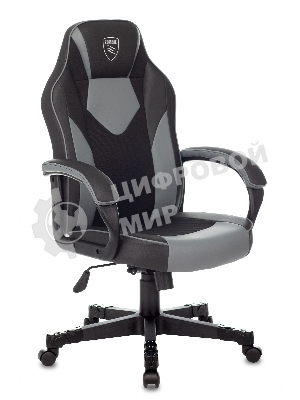 Кресло Бюрократ Zombie GAME 17 черный/серый, экокожа, 120 кг, механизм качания