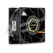 Вентилятор для корпуса ExeGate EX08038S3P-24 черный, 80 мм, 4500 об/мин, 43.2 дБ, 3 pin