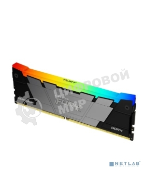 Оперативная память Kingston Fury Renegade, DDR4, 16GB (1x16GB), 3200MHz, CL16, DIMM, с радиатором, RGB, серебристый/черный