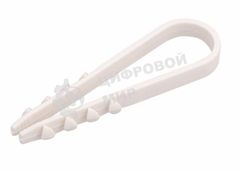 Дюбель-хомут нейлоновый Rexant 5-10 мм, белый, упаковка 100 шт.