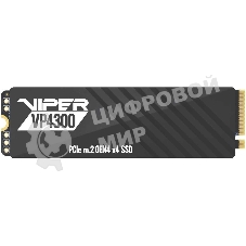 Накопитель SSD Patriot Viper VP4300, 2Tb, PCIe 4.0 x4, M.2 2280, NVMe, R/W 7400/6800, с радиатором