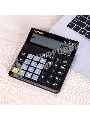 Калькулятор бухгалтерский Deli EM01120 черный 12-разр.