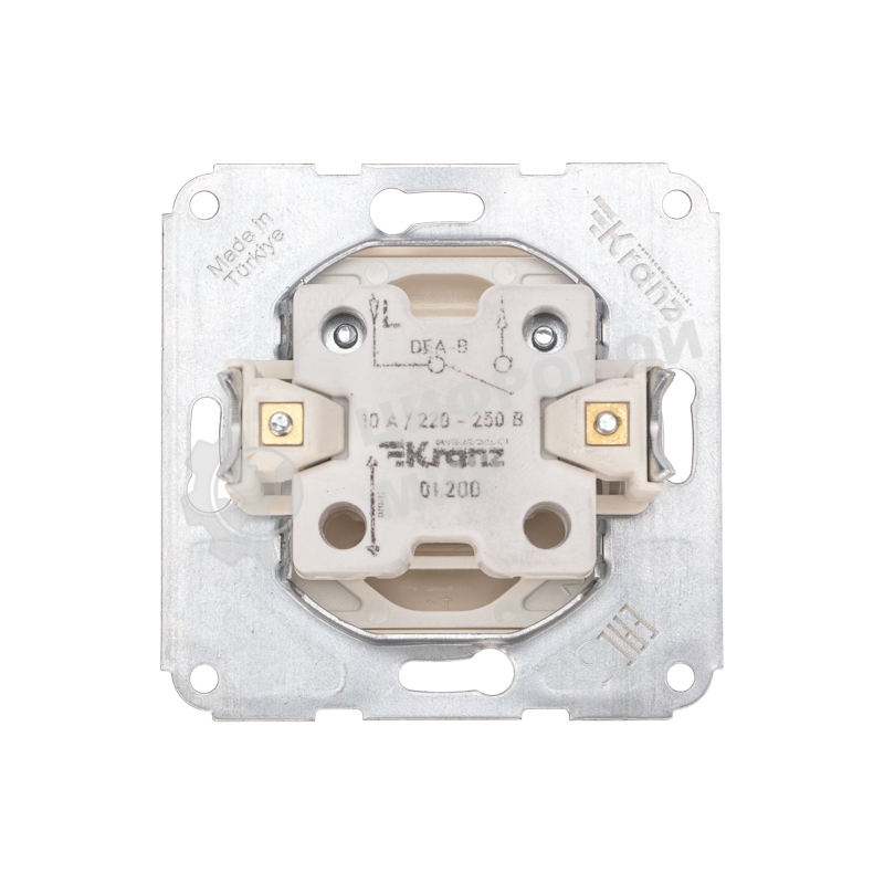 Выключатель Kranz DEA 1кл с/у 10А мех. бежевый (1/10/120)