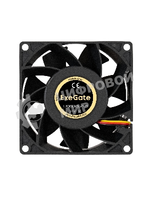 Вентилятор для корпуса ExeGate EX08038S3P-24 черный, 80 мм, 4500 об/мин, 43.2 дБ, 3 pin