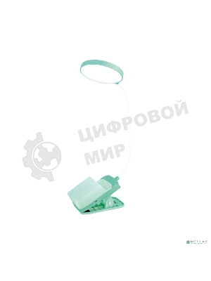 Светильник светодиодный UF-751 C05 7Вт ССТ настольный 3 уровня яркости с прищепкой зел. Ultraflash 14487