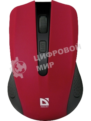 Мышь беспроводная Defender Accura MM-935 красный, 1600 dpi, радиоканал, USB, кнопки - 4