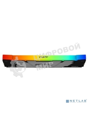 Оперативная память Kingston Fury Renegade, DDR4, 16GB (1x16GB), 3200MHz, CL16, DIMM, с радиатором, RGB, серебристый/черный