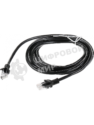 Патч-корд UTP Cablexpert PP12-3M/BK 5e, 3м, литой, многожильный, черный
