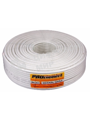 Кабель PROconnect Кабель RG-6U, (32%), 75 Ом, 100м., белый LIGHT