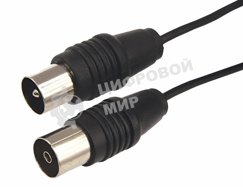 ВЧ кабель Rexant, ТВ гнездо - ТВ штекер, длина 1,5 метра, чeрный