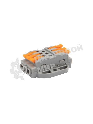 Клемма СМК проходная Rexant 3 полюса, с монтажной площадкой (0,08-4 мм²), серый (блистер 5 шт./уп.)