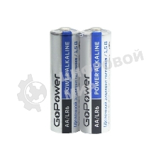 Батарейка GoPower LR6 AA Shrink 2 Alkaline 1.5V (2/40/800) коробка (40 шт.)