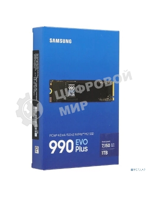 Накопитель SSD Samsung 990 EVO Plus, 1024 Gb, M.2 2280, PCIe 4.0 x4, NVMe, R/W 7150/6300