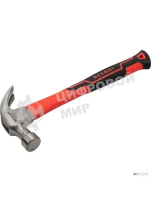 Молоток-гвоздодер Rexant с фибергласовой рукояткой 450 г