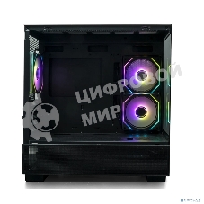 Компьютерный корпус XASTRA Q500M 3ARGb-C10 Black mATX/Aquarium/Screewless/ 3x120мм ARGb PWM FM fans/Argb+PWM HUB 10port/ Q500M-3FM12A-C10