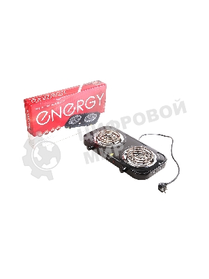 Плита настольная электрическая Energy EN-904В чёрный, 2 кВт, ТЭН, конфорки - 2, нержавеющая сталь, поворотные переключатели