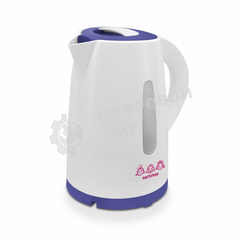 Чайник электрический Мастерица ЕК-1701M белый/фиолетовый