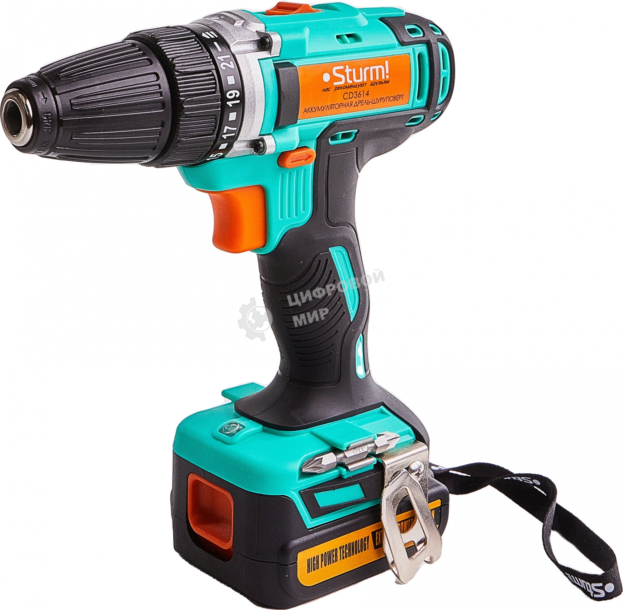 Дрель-шуруповерт Sturm CD3614, 14 В, 2 Ач, 28 Нм, щеточный