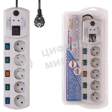 Сетевой фильтр Most EHV 5 м, 5 розеток, белый, коробка