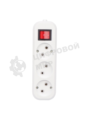 Колодка Rexant 3 гнезда с кнопкой без заземления