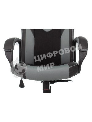Кресло Бюрократ Zombie GAME 17 черный/серый, экокожа, 120 кг, механизм качания