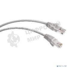 Шнур комм. Cabeus, кат. 6, неэкр., U/UTP, RJ45/RJ45, PVC, AWG24, 0.5м, серый