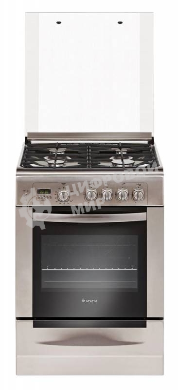 Плита газовая Gefest ПГ 6100-04 0004 серебристый, конфорок 4 шт, духовка 52 л, 60 см x 85 см x 60 см