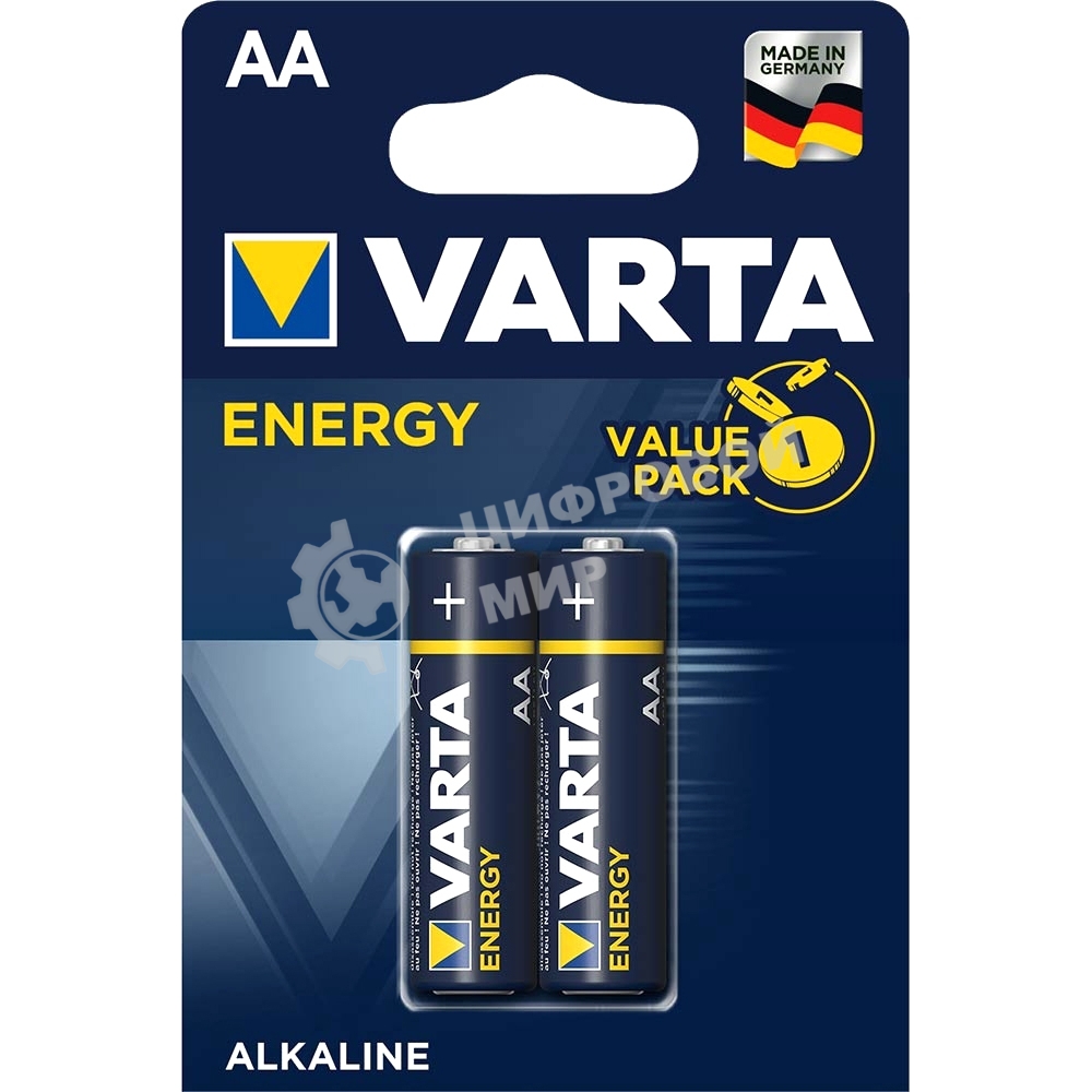 Батарейка Varta ENERGY LR6 AA BL2 Alkaline 1.5V (4106) (2/40/200) (2 шт.)