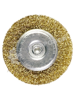 Кордщетка Matrix для дрели 75 мм плоская со шпилькой латунированная витая проволока