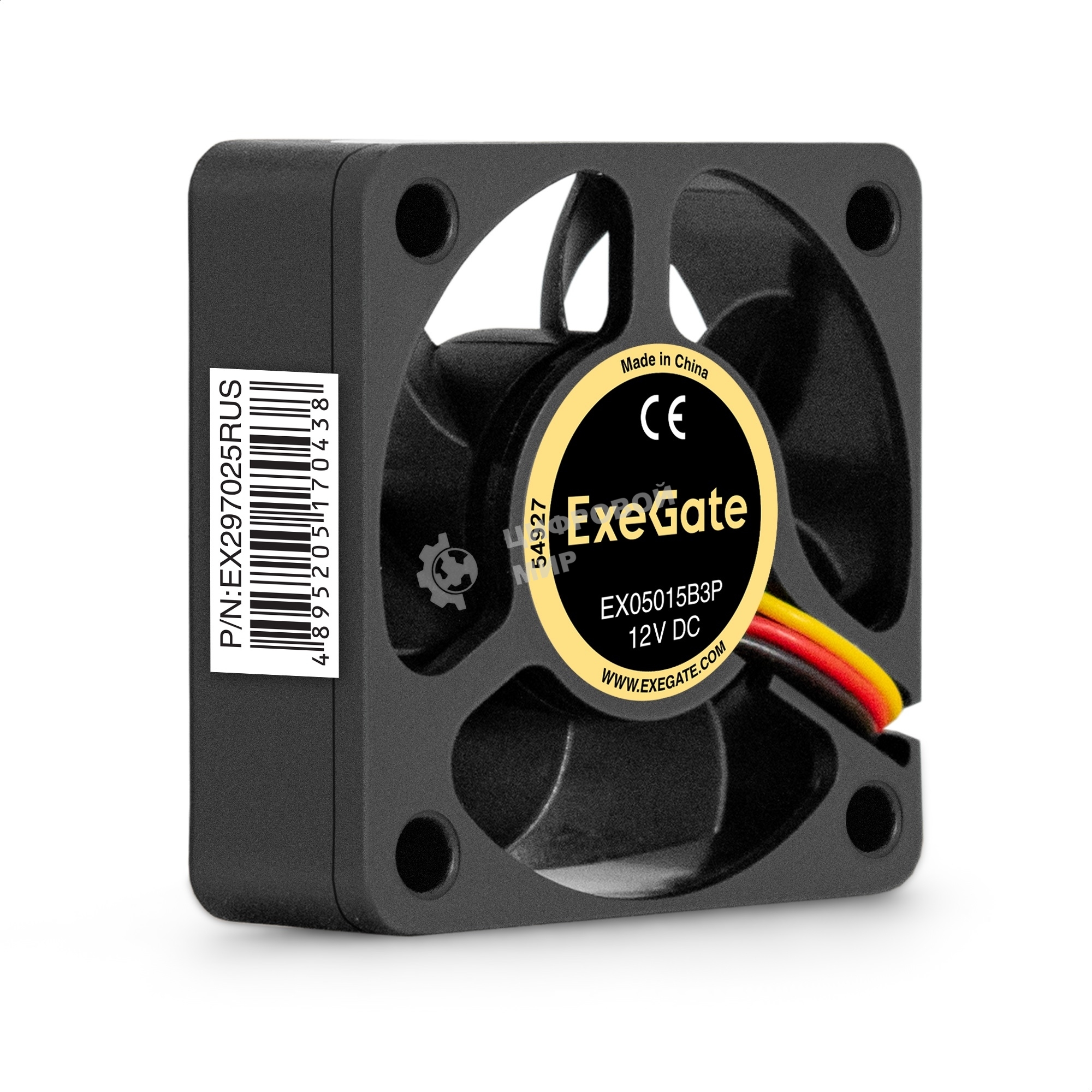 Вентилятор для корпуса ExeGate EX05015B3P черный, 50 мм, 6000 об/мин, 33 дБ, 3 pin