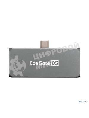 USB-концентратор 5-в-1 ExeGate DUB-31C/PD/HA (кабель-адаптер USB Type-C --> 1xUSB3.0 + Type-C DATA (480Mb/s) + PD 100W + HDMI 4K@30Hz + Audio, Plug&Play, подходит для iPad Pro и мобильных телефонов, серый)