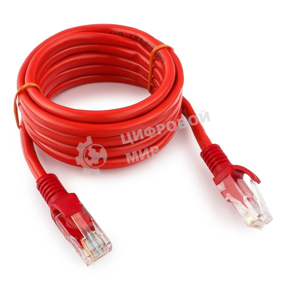 Патч-корд UTP Cablexpert cat.5e, 2м, литой, многожильный, красный