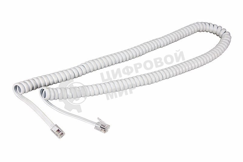 Телефонный шнур Rexant витой трубочный RJ-10(4P-4C), длина 7 м., белый