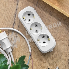 Колодка Rexant 3 гнезда с заземлением 11-8704