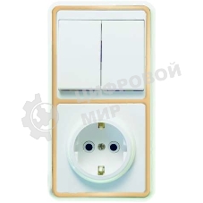 Блок Кунцево-Электро БКВР-032 Бэлла (2-кл. выкл. + розетка с заземл.) зол.