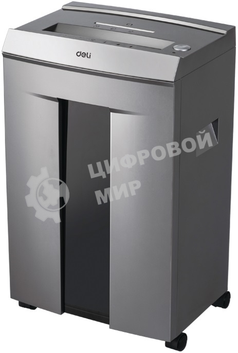 Шредер Deli 9905 серый с автоподачей (секр.P-5)/фрагменты/10лист./20лтр./скрепки/скобы/пл.карты/CD