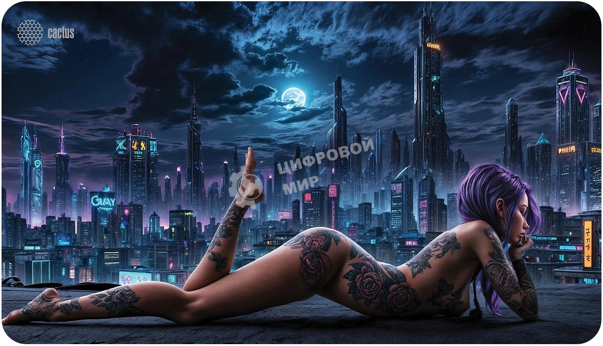 Коврик для мыши Cactus Erotic girl 700x400x3мм