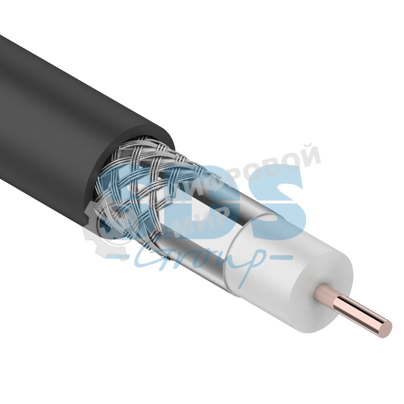 Кабель коаксиальный PROconnect RG-6U, 75 Ом, CCS/Al/Al, 48%, бухта 100 м, черный OUTDOOR