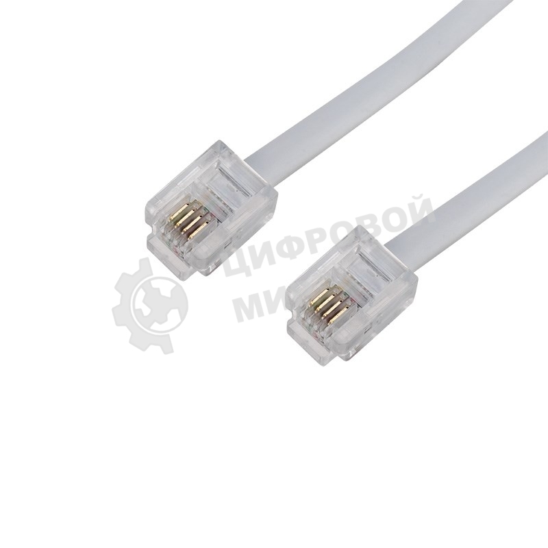 Кабель Rexant Телефонный удлинитель 15М белый