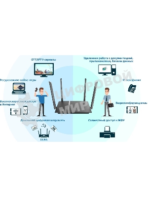 Роутер D-Link DIR-1260/RU/R1A, Wireless AC1200 2x2 MU-MIMO Dual-band Gigabit Router with 1 10/100/1000Base-T WAN port, 4 10/100/1000Base-T LAN ports and 1 USB port.802.11b/g/n/ac compatible, up to 300 Mbps