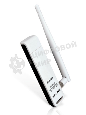 Адаптер TP-Link SOHO TL-WN722N 150Mbps High Gain Wireless N USB Adapter with Cradle, 1T1R, 2.4GHz, 802.11n/g/b, 1 detachable antenna
