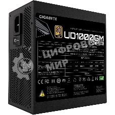 Блок питания Gigabyte GP-UD1000GM PG5 RTL, 1000Вт, 80 PLUS Gold, 120мм, модульный, черный