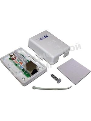 Настенная розетка, 1 порт RJ-45 категории 6, STP, белая