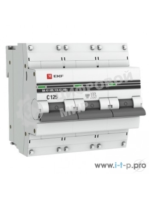 Выключатель автоматический модульный 3п C 100А 10кА ВА 47-100 PROxima EKF mcb47100-3-100C-pro