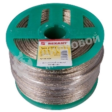 Трос стальной в ПВХ оплетке Rexant d=3,0 мм, прозрачный (бухта 200 м)