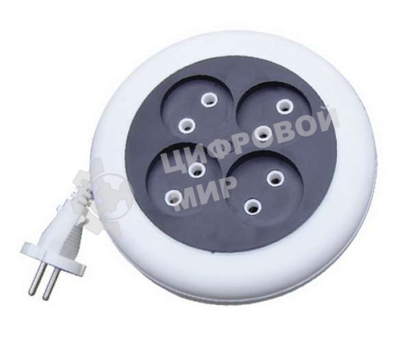 Удлинитель 4х5м без заземл. 6А IP20 У6-002 ШВВП 2х0.75 рулетка UNIVersal 002-5М