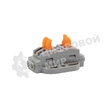 Клемма СМК проходная Rexant 2 полюса, с монтажной площадкой (0,08-4 мм²), серый (блистер 5 шт./уп.)