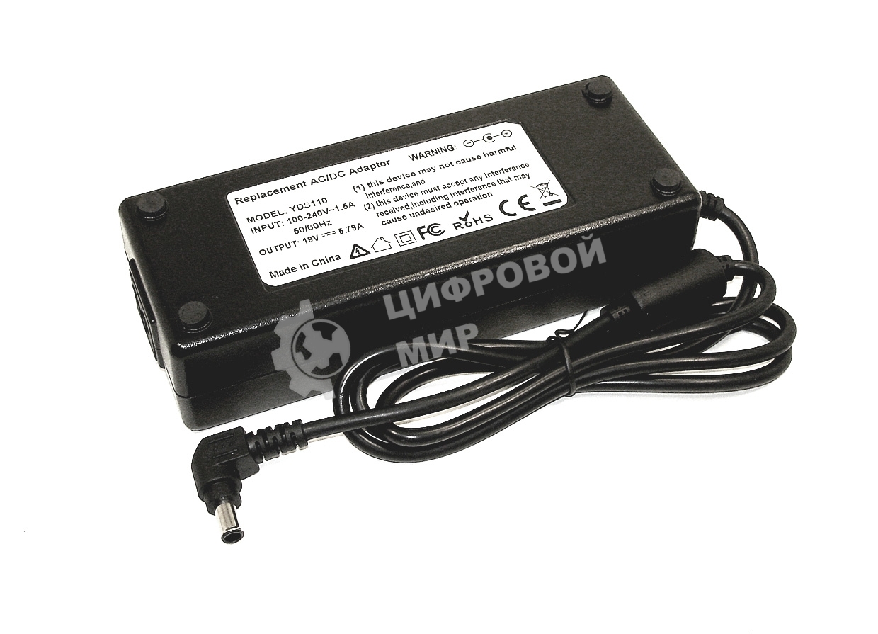 Блок питания для монитора и телевизора LCD 19V 5.79A 110W (6.5x4.4mm) OEM